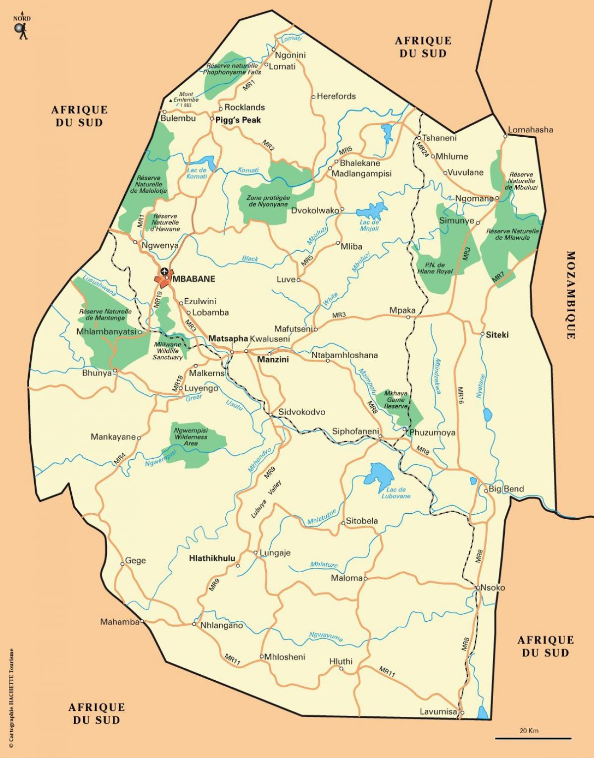 ezulwini luginën Svazilend hartë