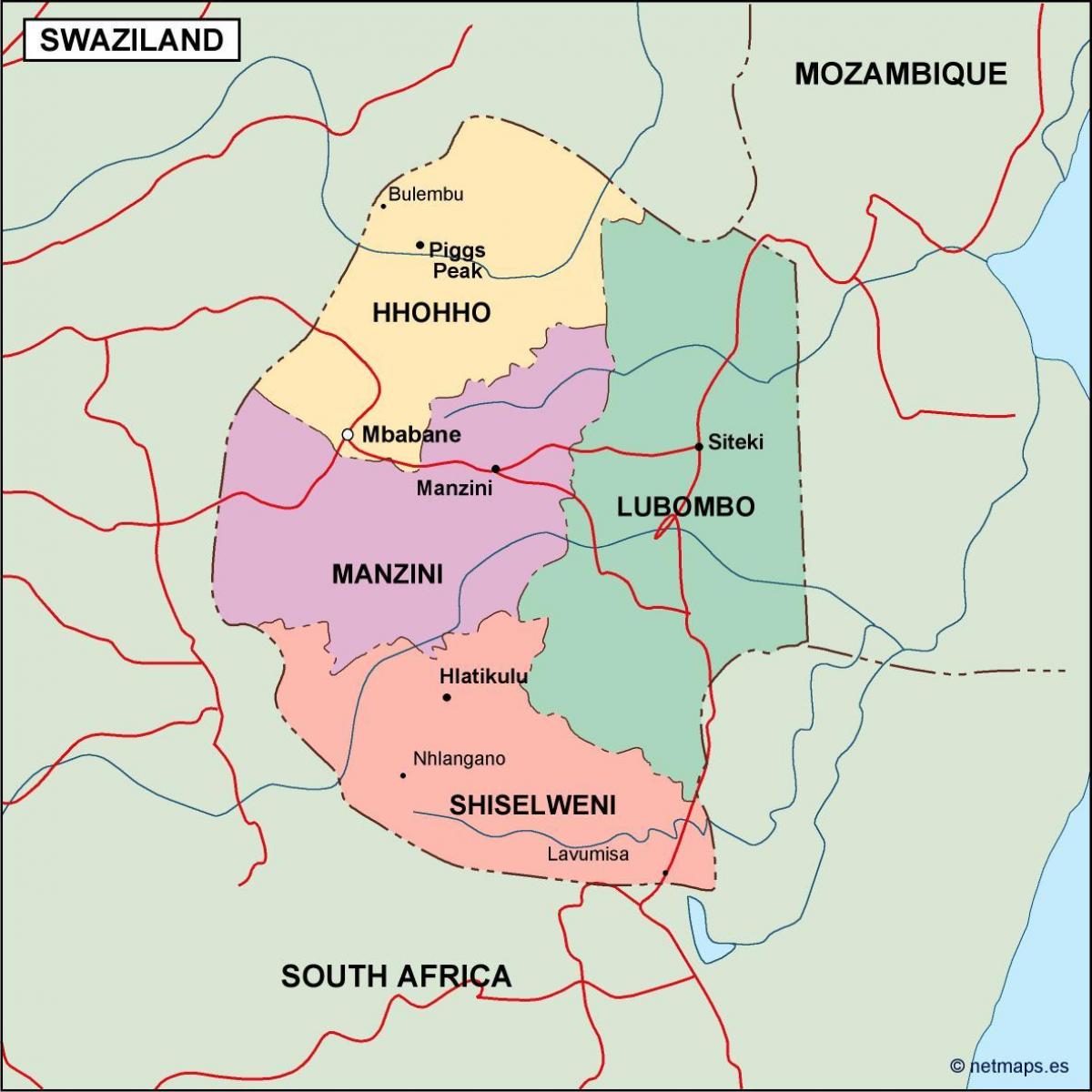 Harta e Svazilend