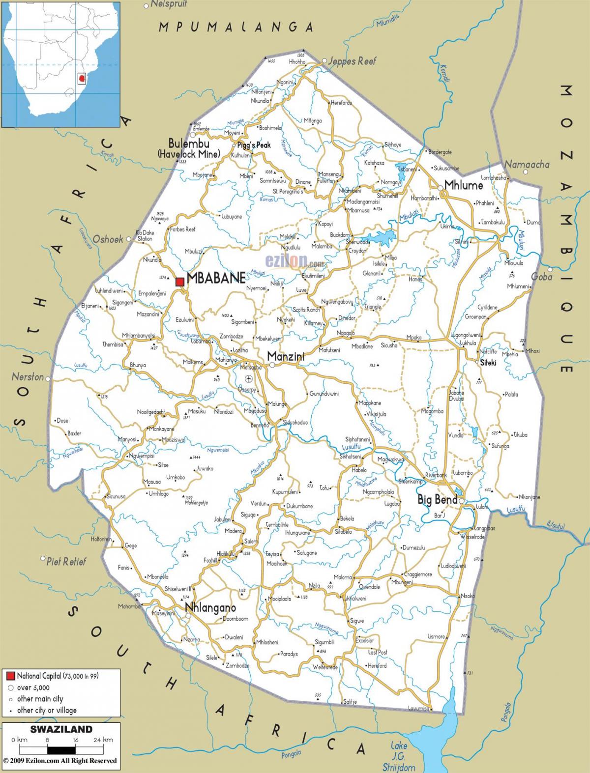harta e Svazilend