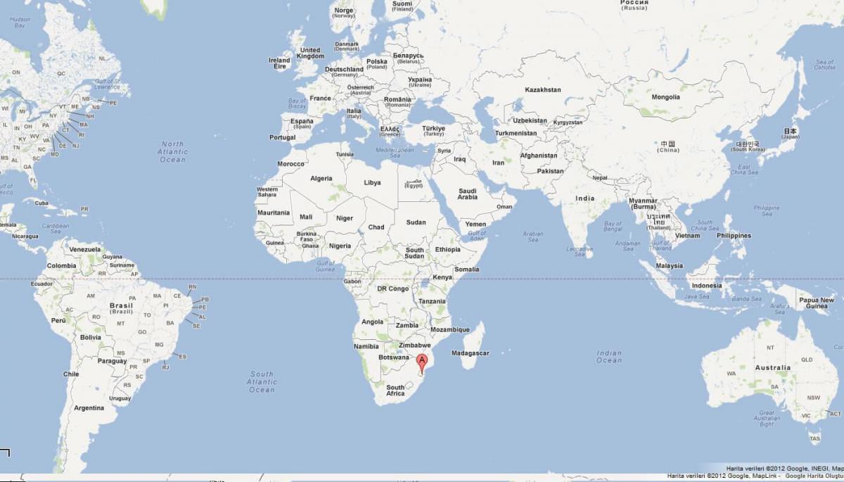 Harta e Svazilend në botë
