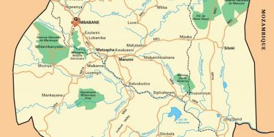 Ezulwini luginën Svazilend hartë