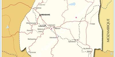 Harta e Svazilend qytetet